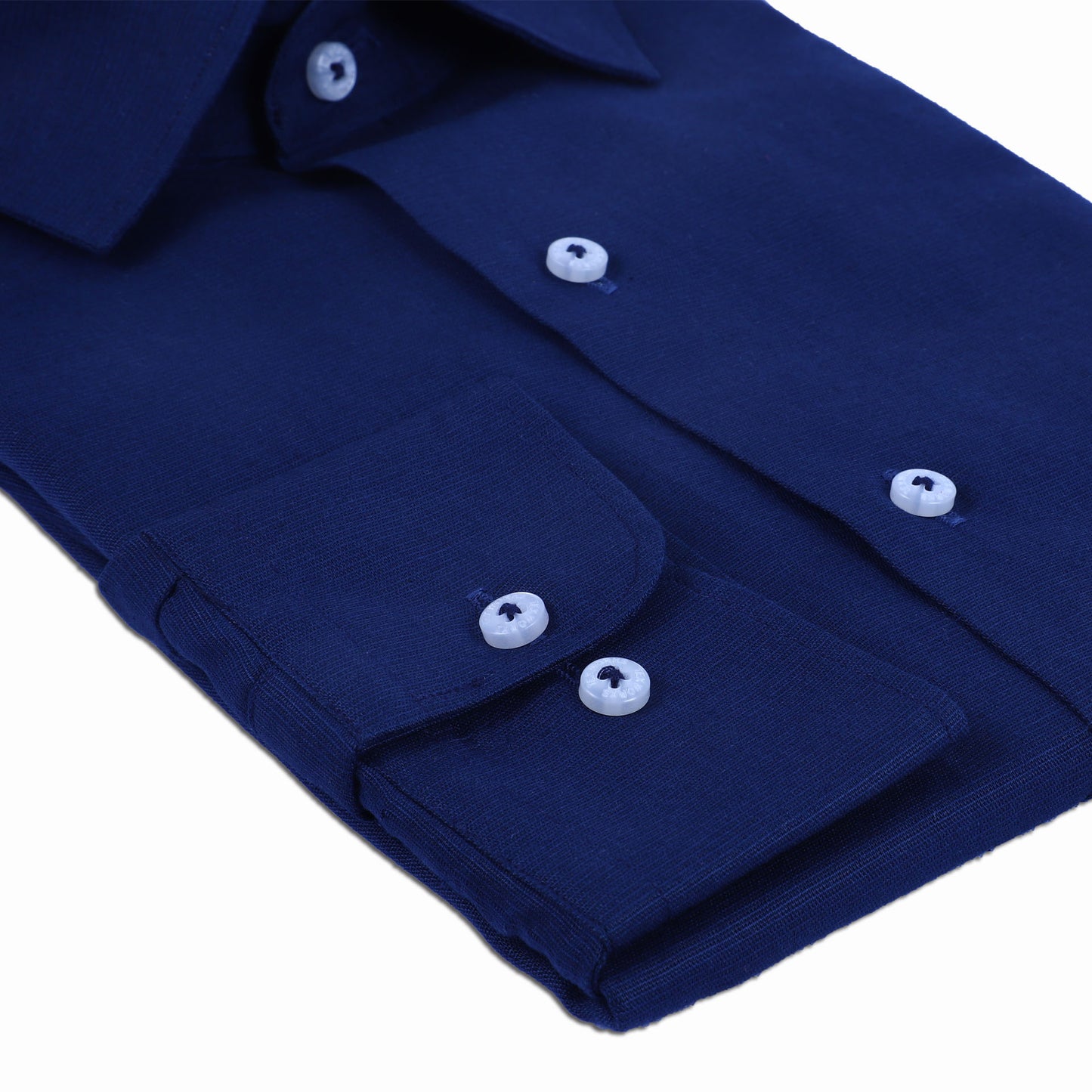 Navy Blue Cotton Linen Solid Plain Shirts
