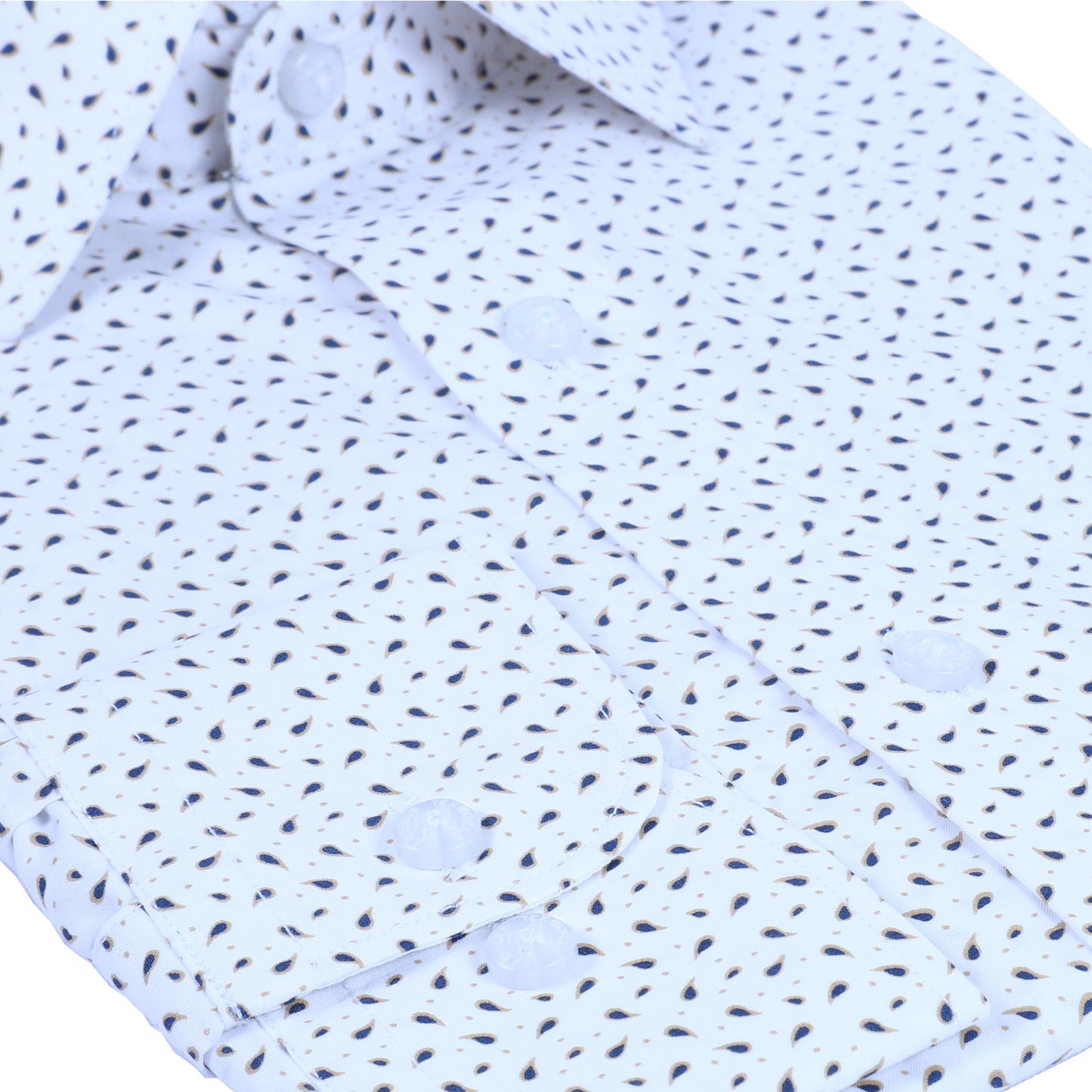 White Paisley Poplin Printed Shirt