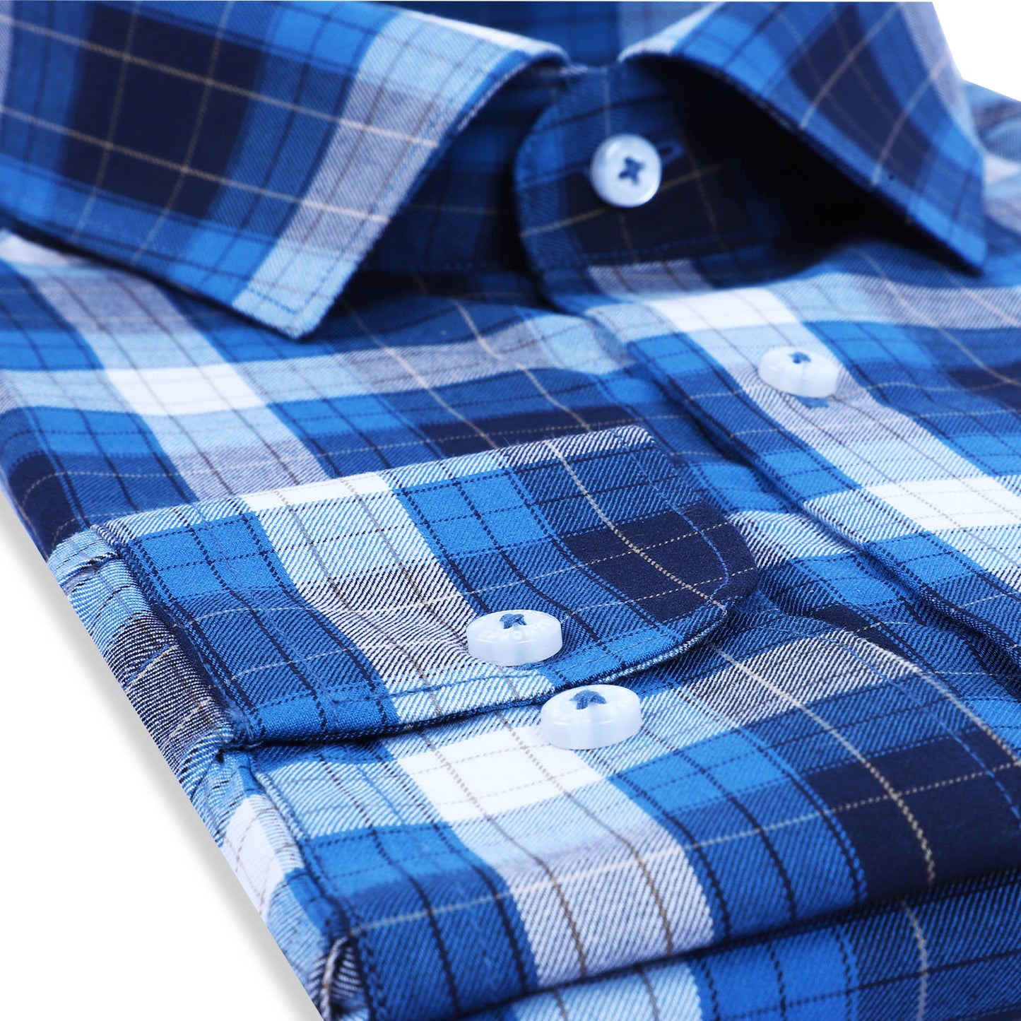 Blue Bold Twill Checks Twill Yarn Dyed Shirt