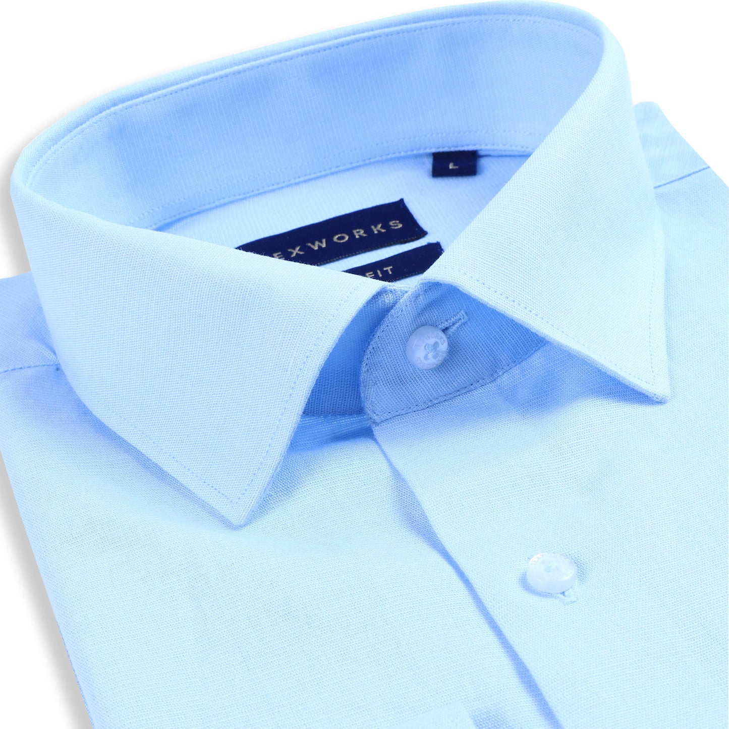 Sky Blue Cotton Linen Solid Poplin Plain Shirts