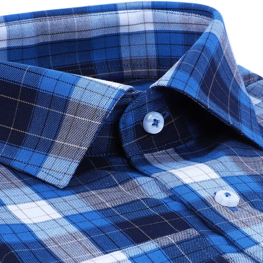 Blue Bold Twill Checks Twill Yarn Dyed Shirt