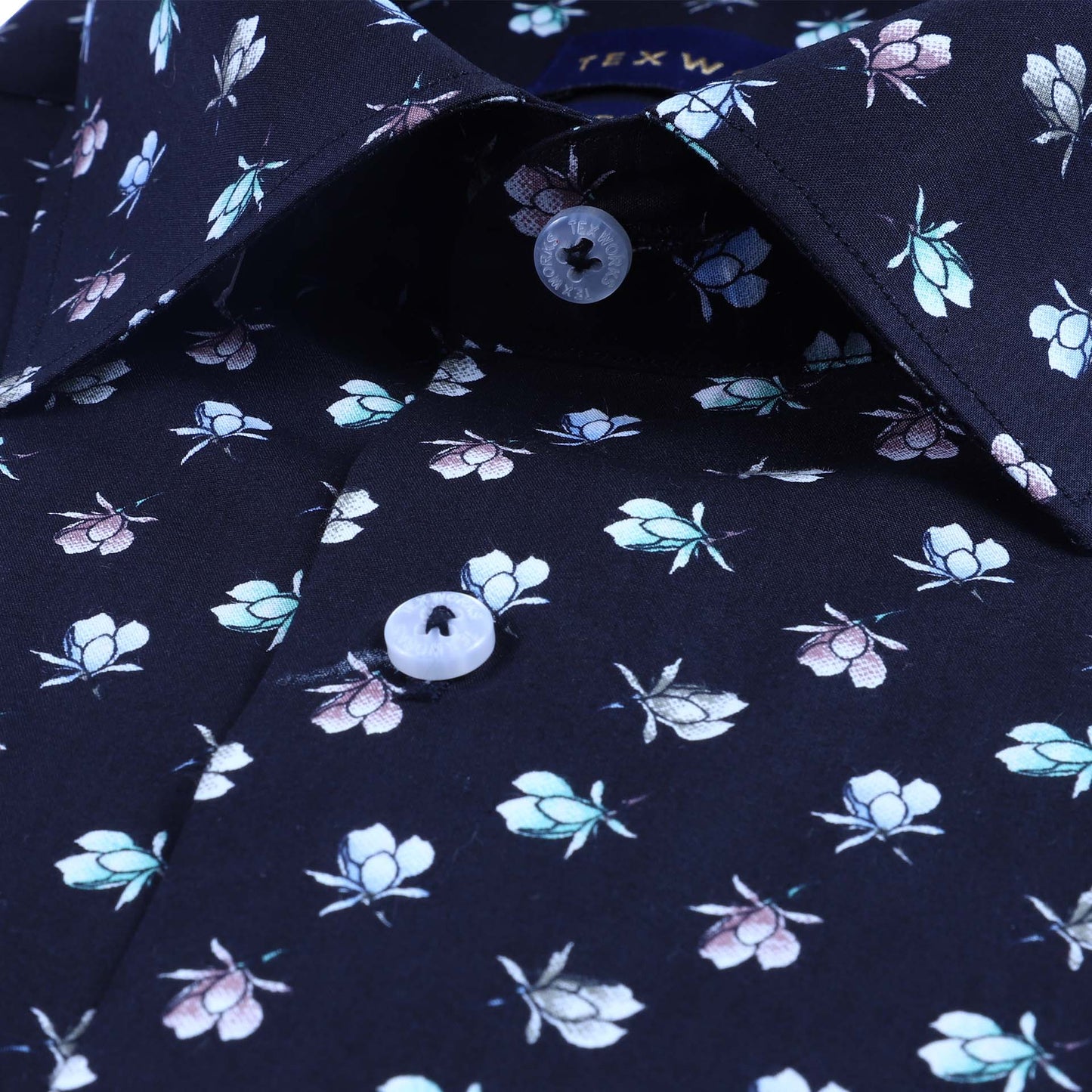 Black Floral Poplin Printed Shirt