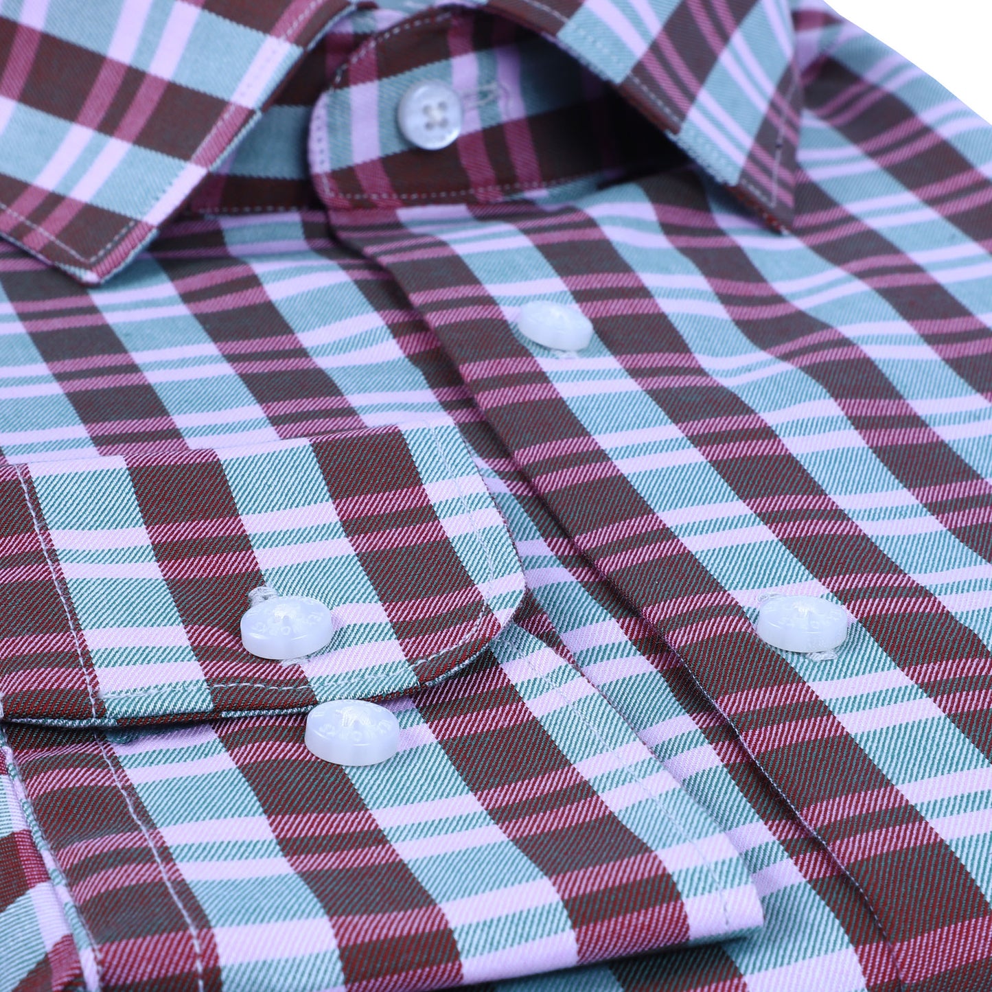 Red Bold Twill Checks Twill Yarn Dyed Shirt