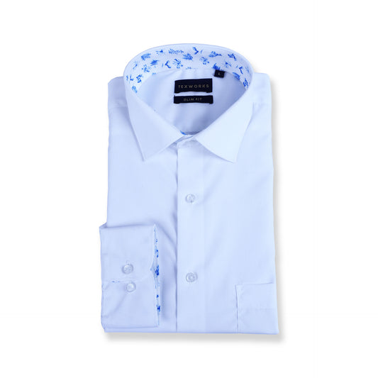 White Cotton Poplin Solid  Plain Shirts