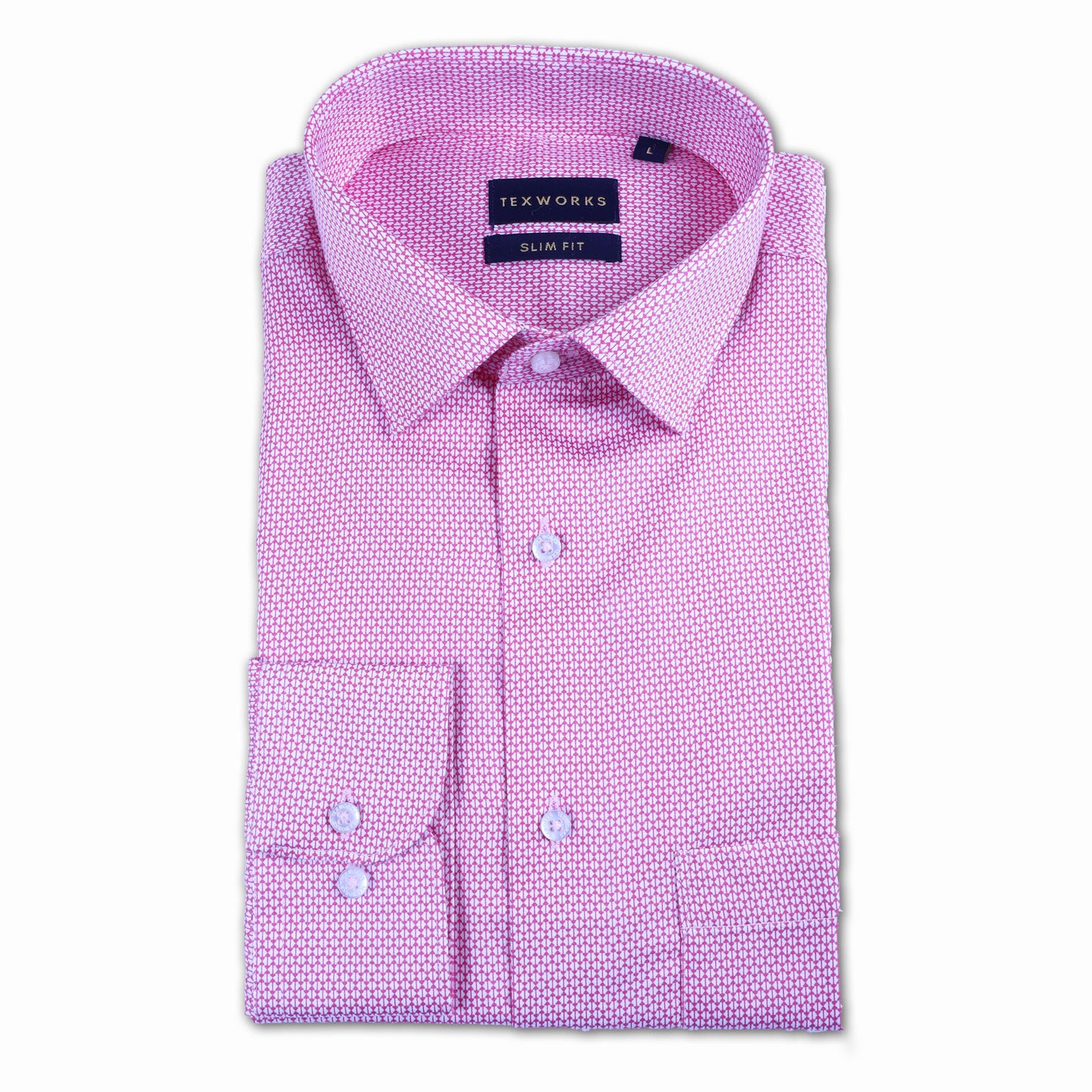 Pink Geometric Satin Printed Shirt