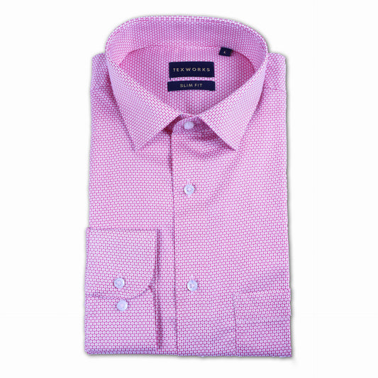 Pink Geometric Satin Printed Shirt