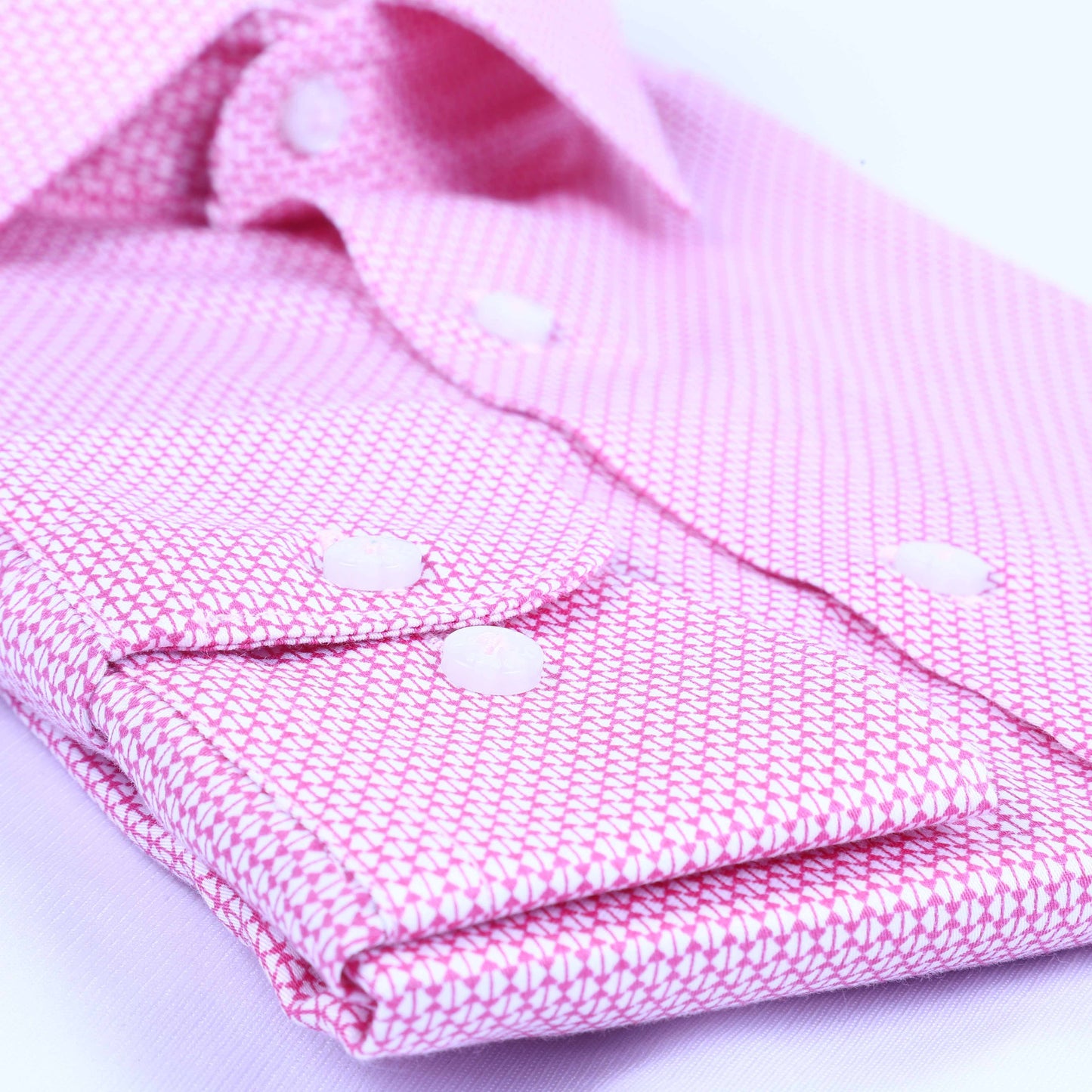 Pink Geometric Satin Printed Shirt
