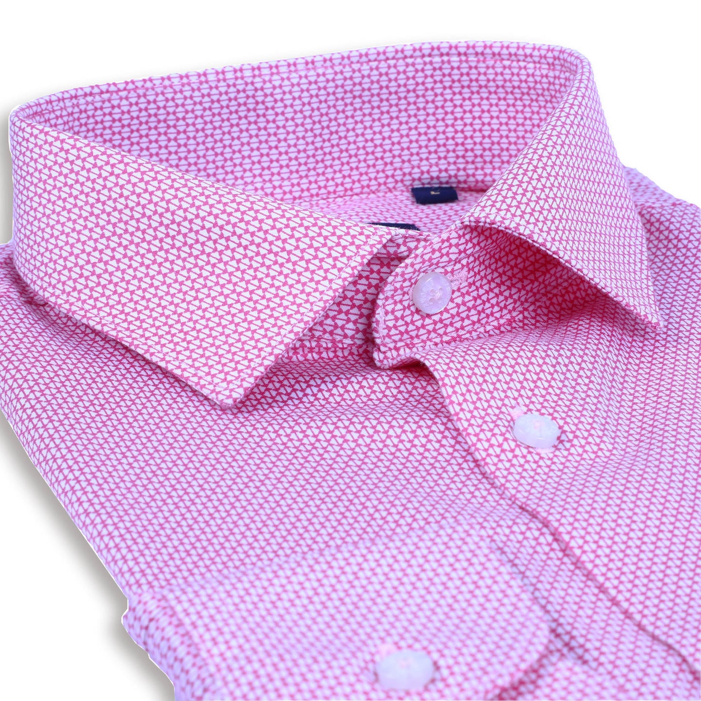 Pink Geometric Satin Printed Shirt