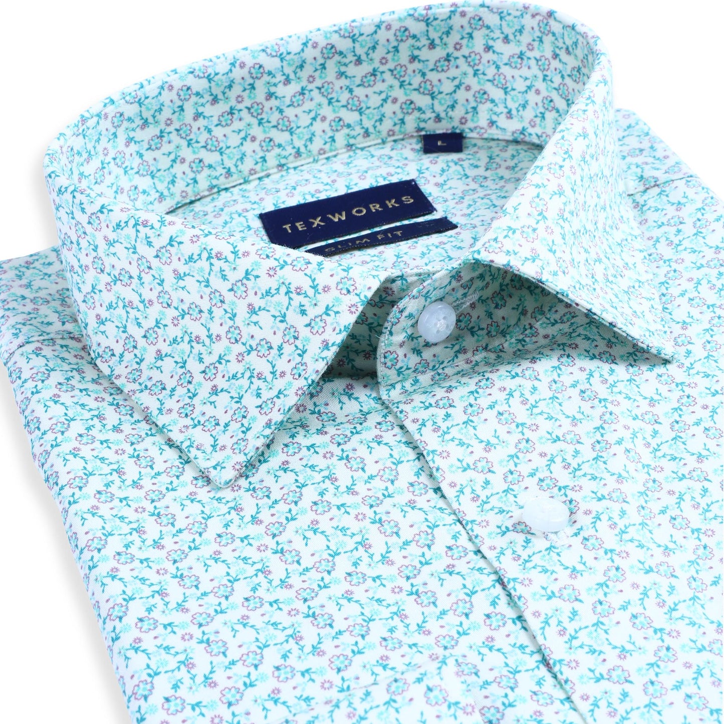 Fone & Green  Microfloral Satin Printed Shirt
