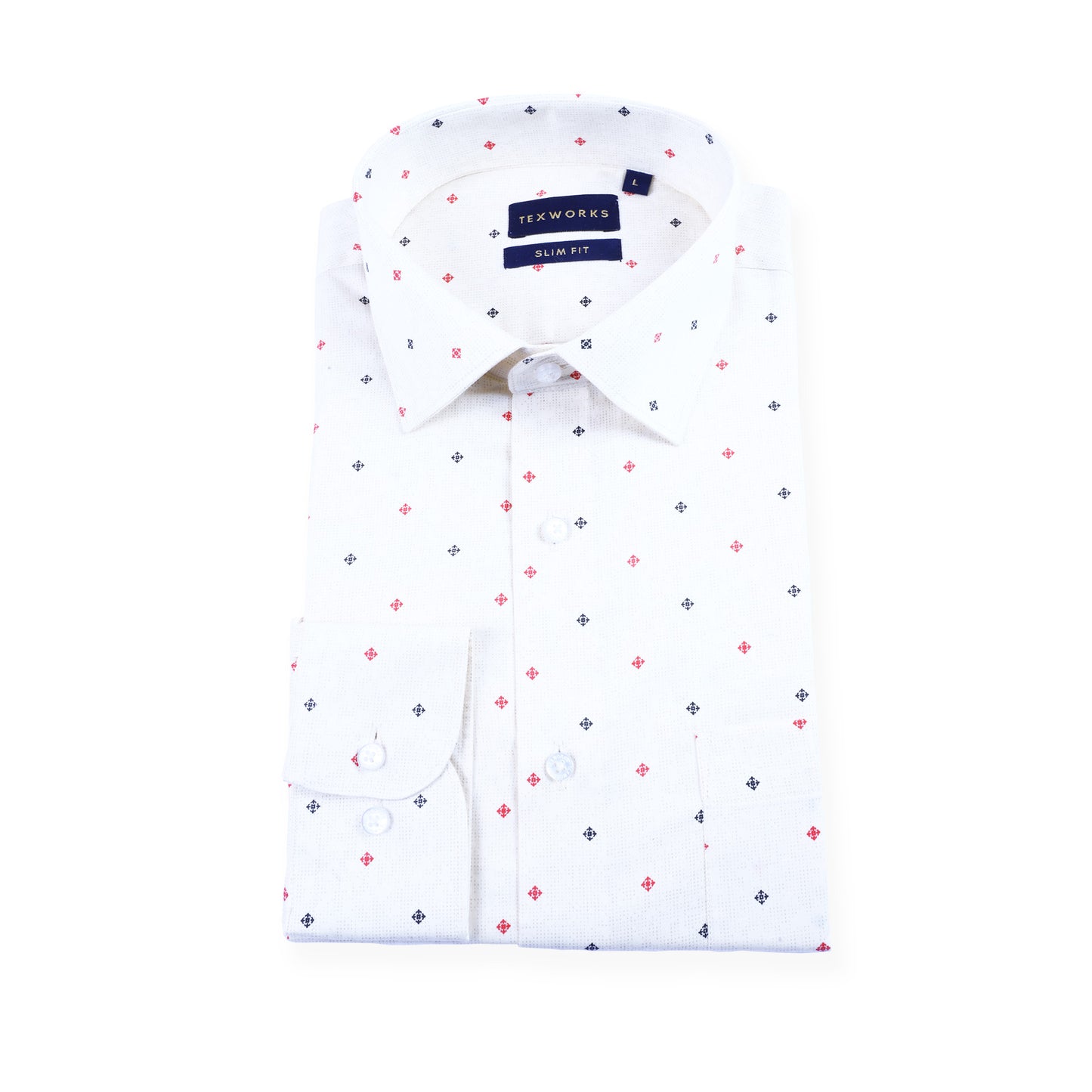 Cream Geometric Satin Printed Shirt