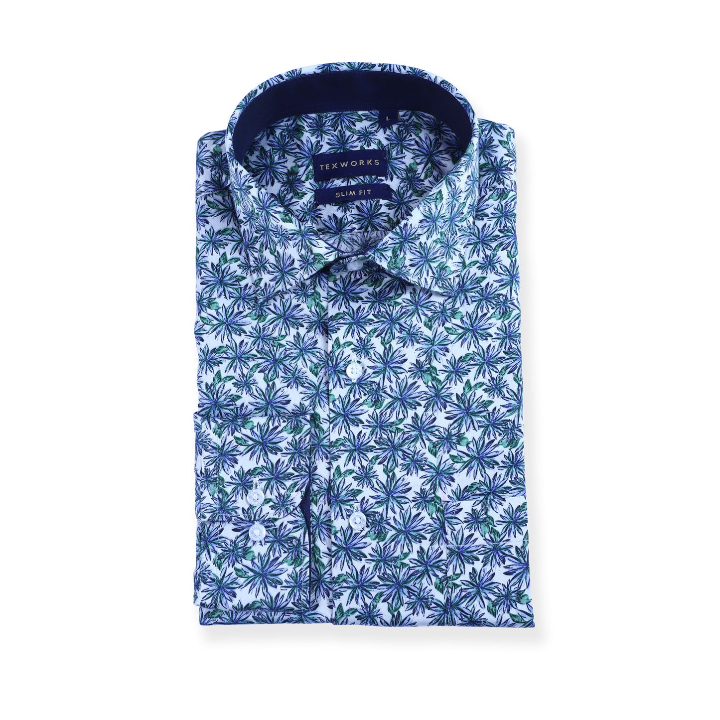 Green Floral Satin Printed Shirt