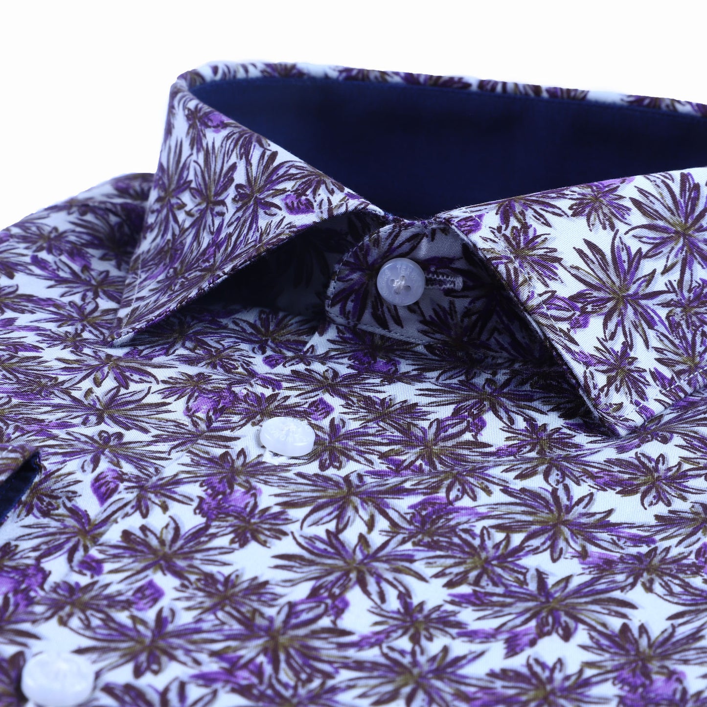 Lavender Floral Satin Printed Shirt