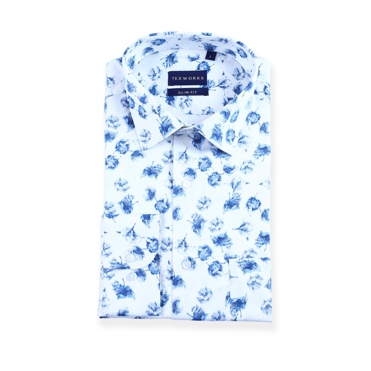 White Floral Satin Printed Shirt