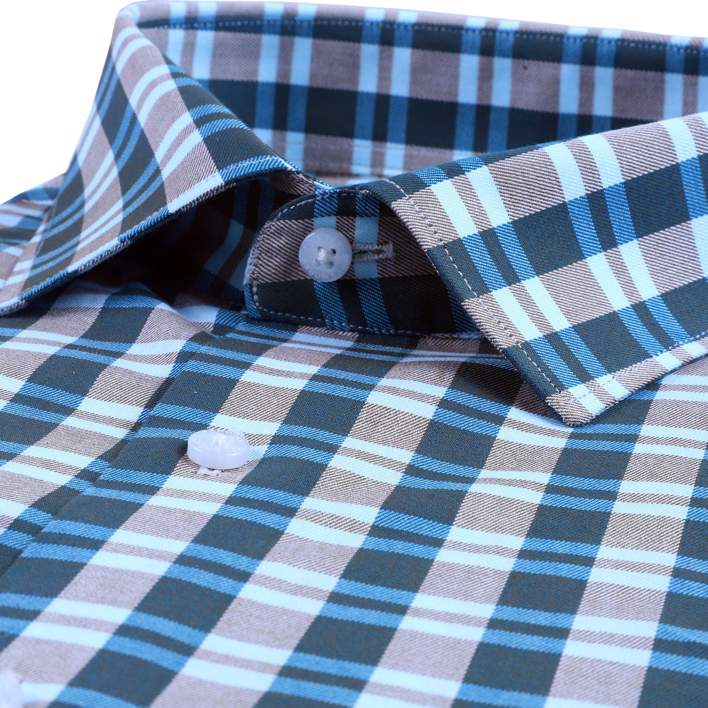 Brown  Bold Twill Checks Twill Yarn Dyed Shirt