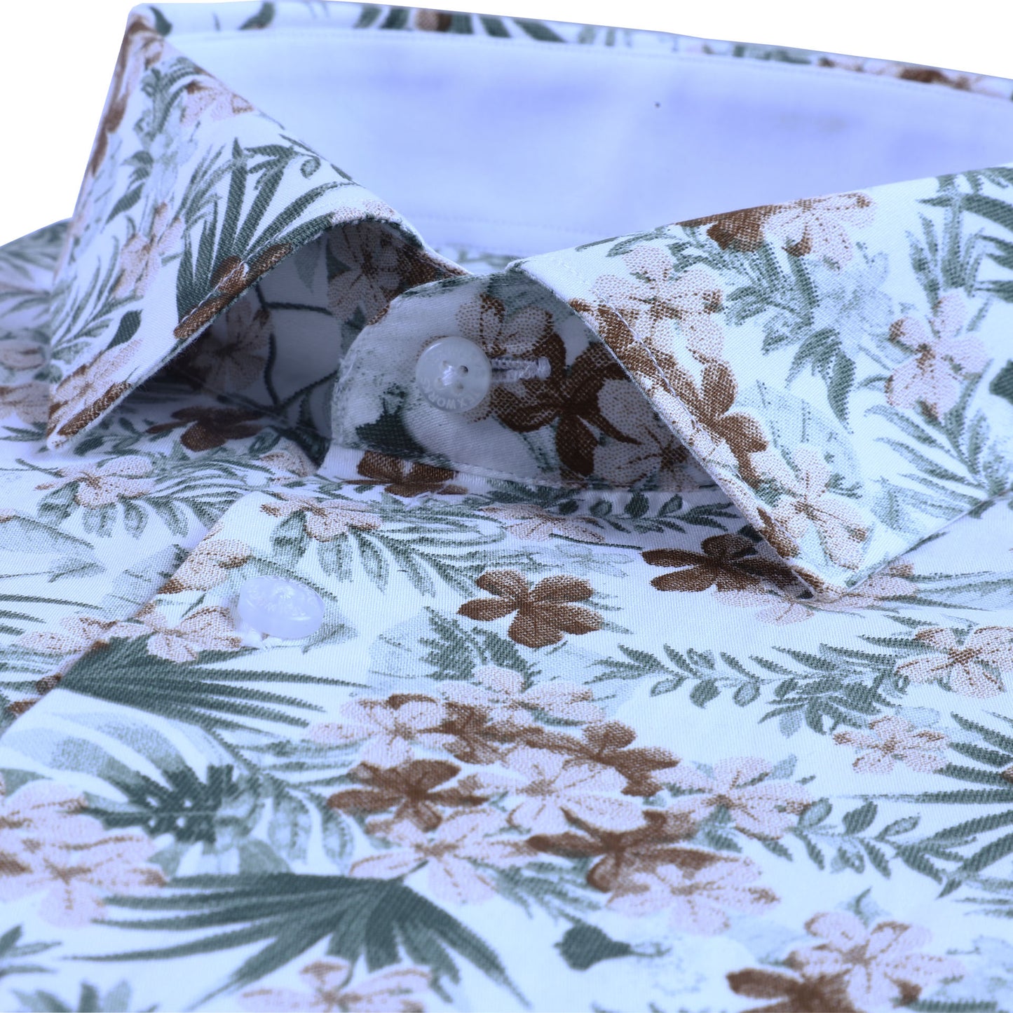Green Floral Satin Printed Shirt