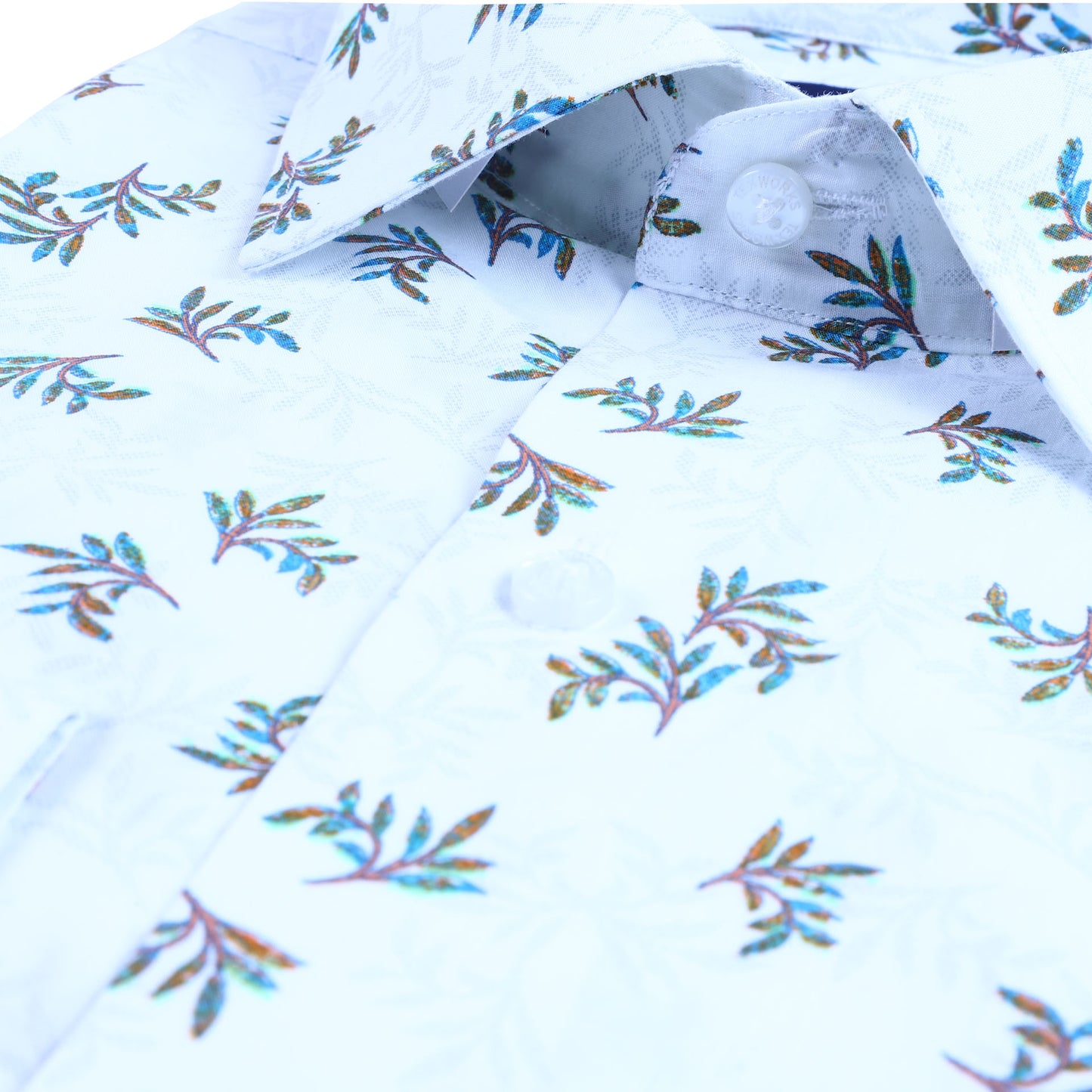 White Floral Poplin Printed Shirt