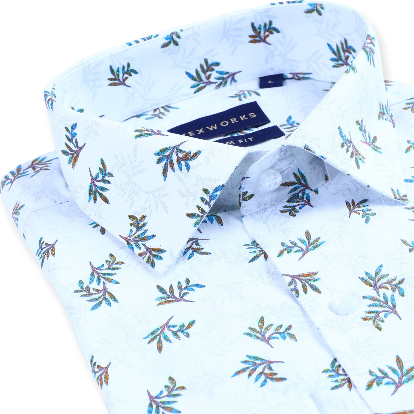 White Floral Poplin Printed Shirt