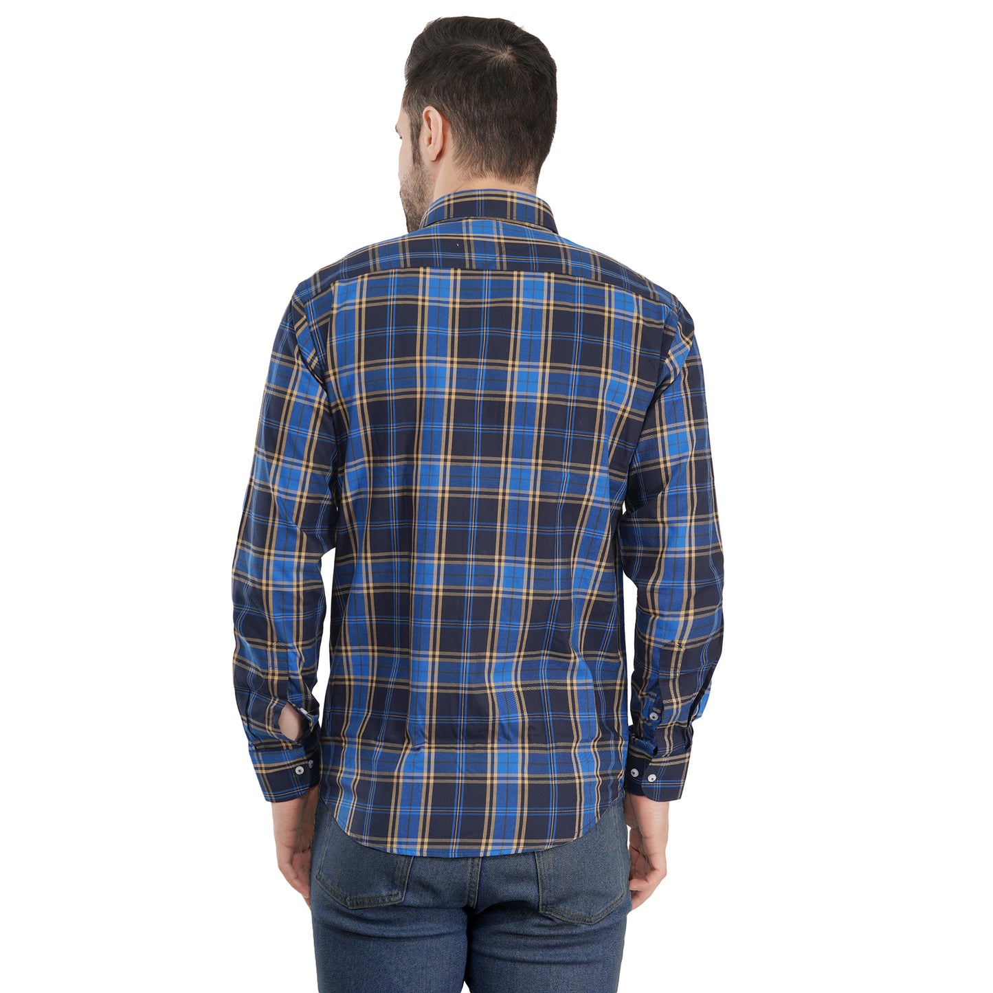 Blue Bold Twill Checks Twill Yarn Dyed Shirt