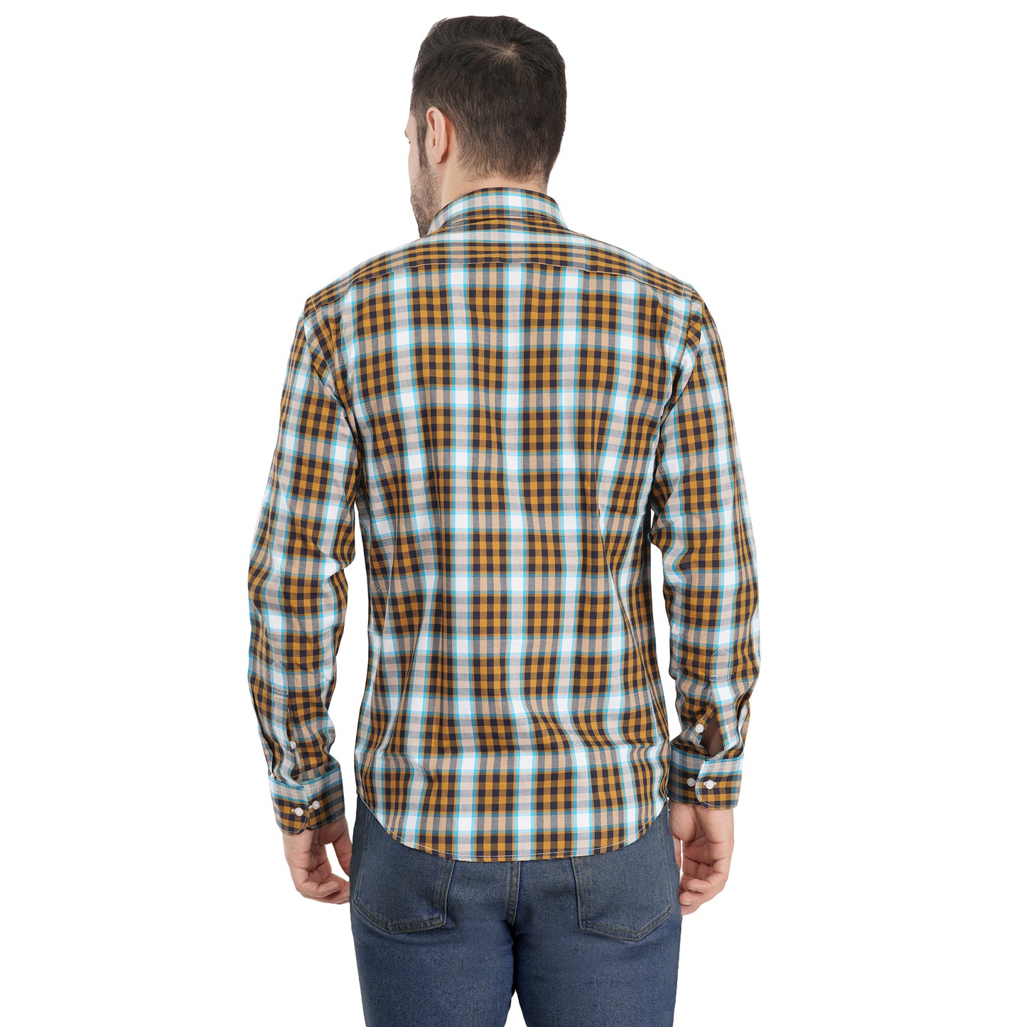 Brown Bold Twill Checks Twill Yarn Dyed Shirt