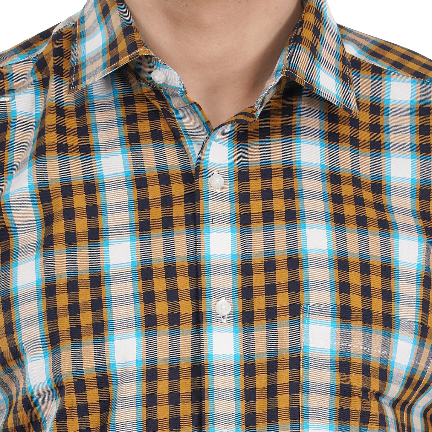 Brown Bold Twill Checks Twill Yarn Dyed Shirt