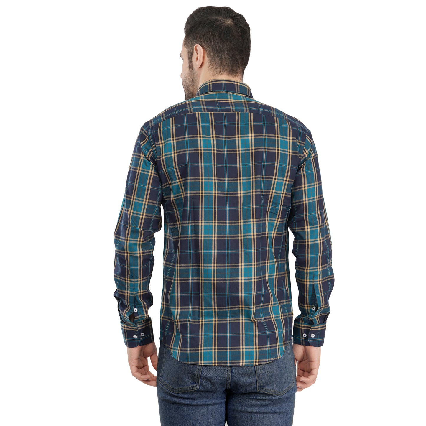 Green Bold Twill Checks Twill Yarn Dyed Shirt