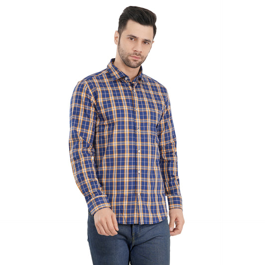 Blue Bold Twill Checks Twill Yarn Dyed Shirt