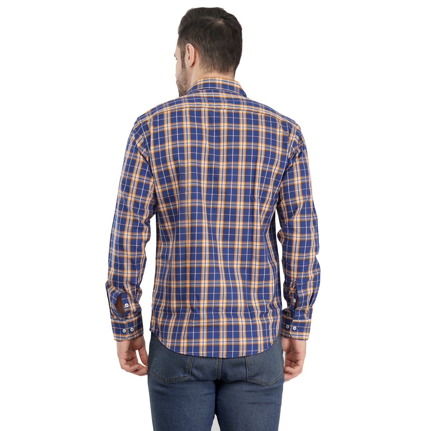 Blue Bold Twill Checks Twill Yarn Dyed Shirt