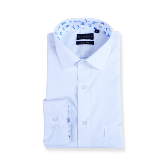 White Cotton Poplin Solid  Plain Shirts