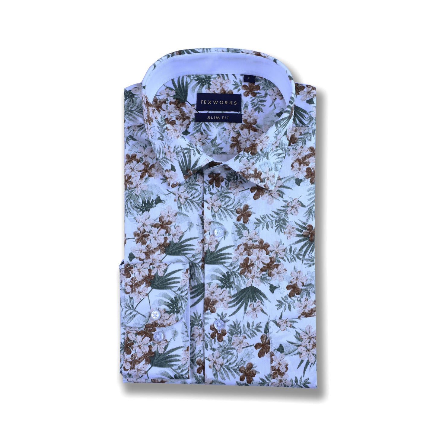Green Floral Satin Printed Shirt