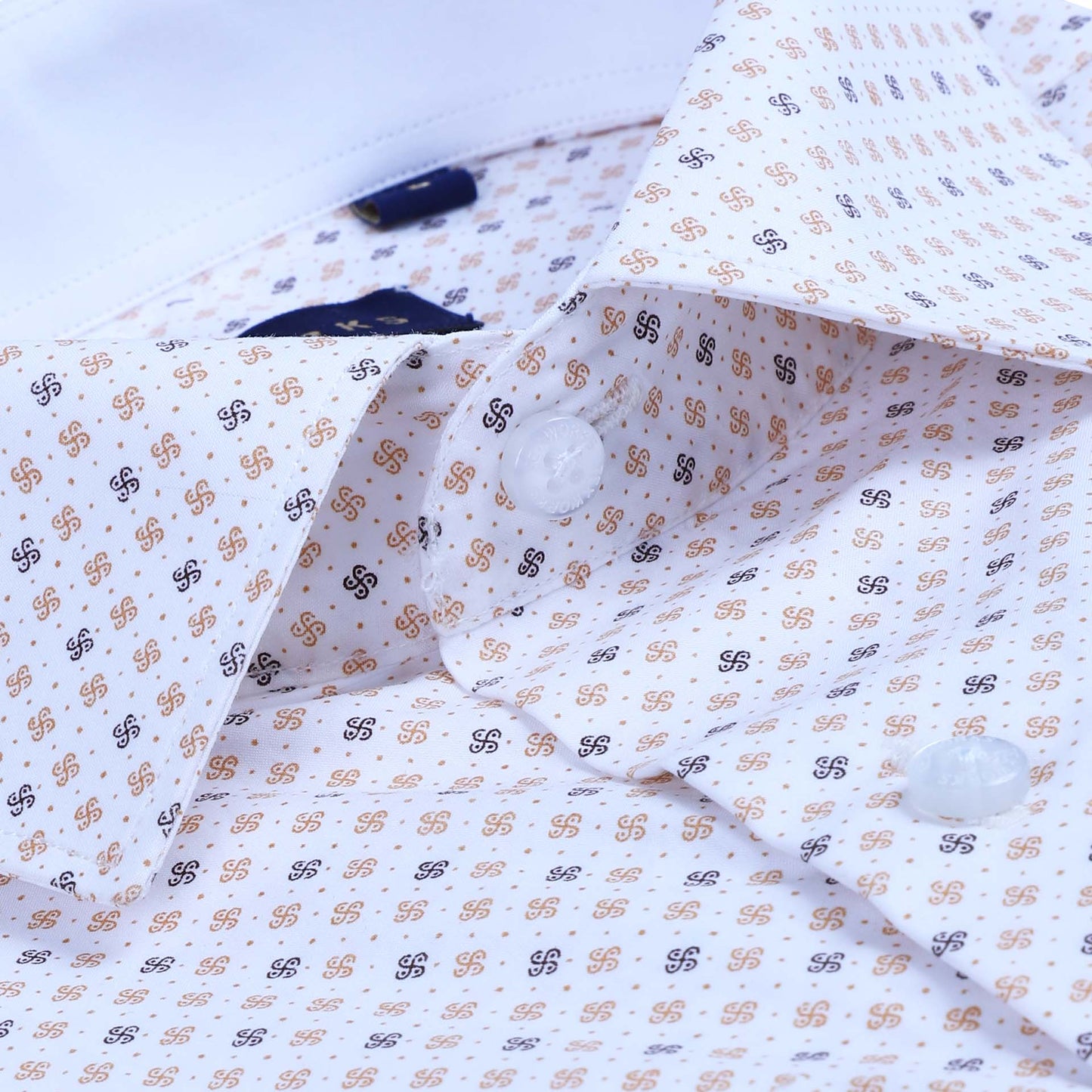 White  Geometric Poplin Printed Shirt