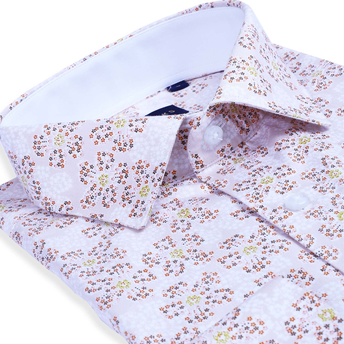 Cream Floral Satin Printed Shirt