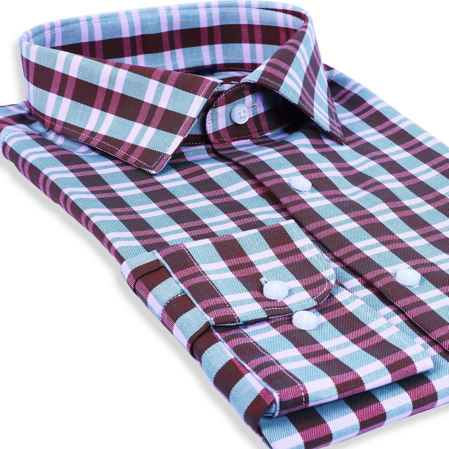 Red Bold Twill Checks Twill Yarn Dyed Shirt