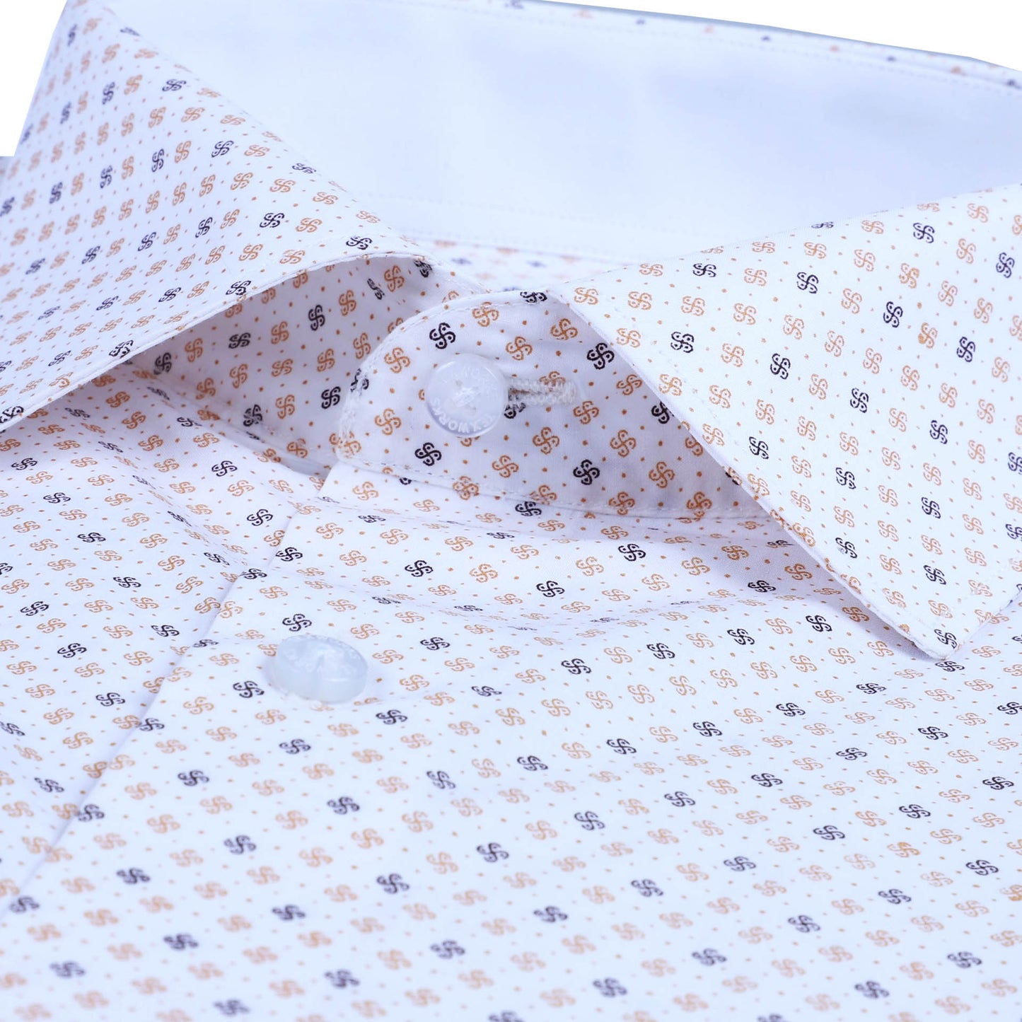 White  Geometric Poplin Printed Shirt