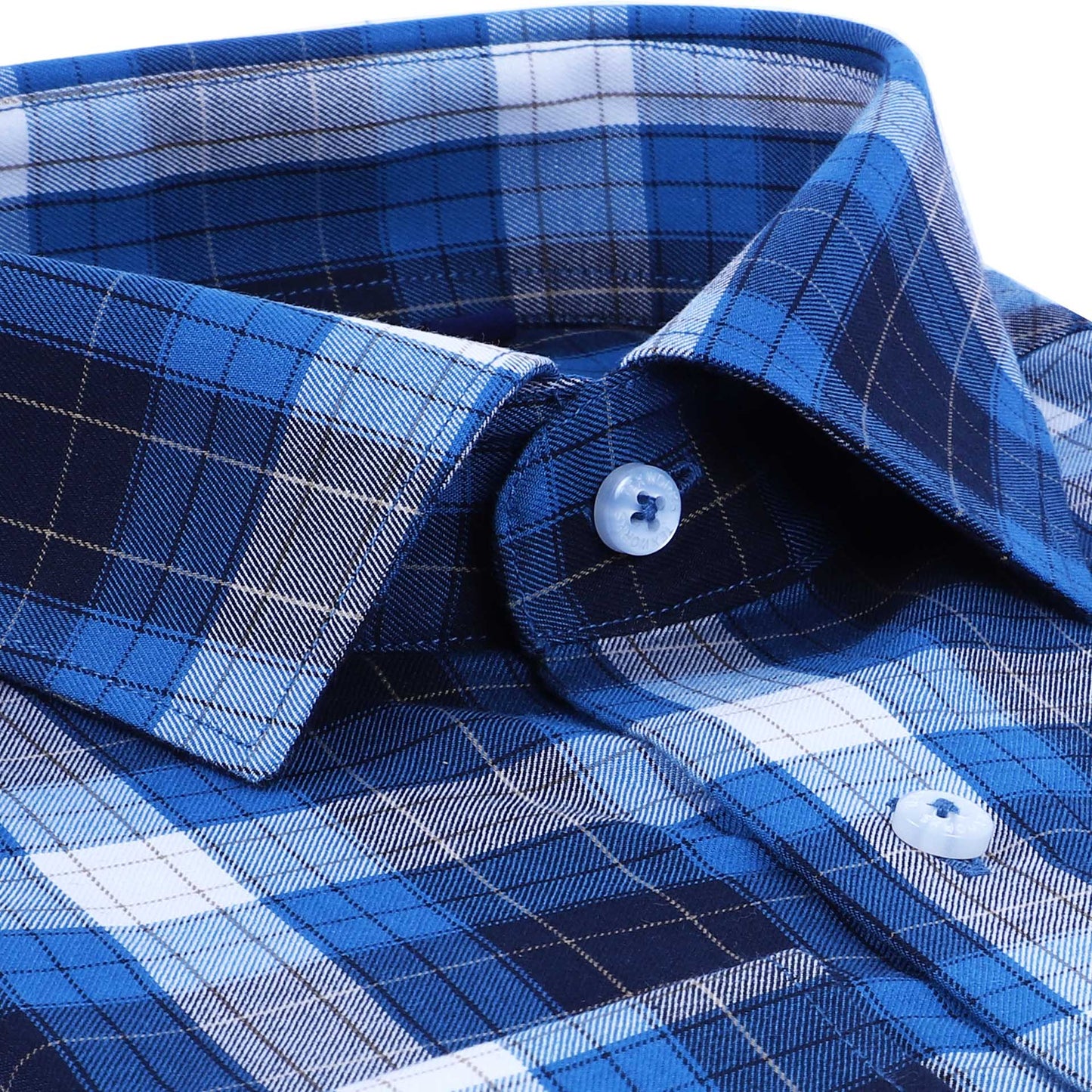 Blue Bold Twill Checks Twill Yarn Dyed Shirt