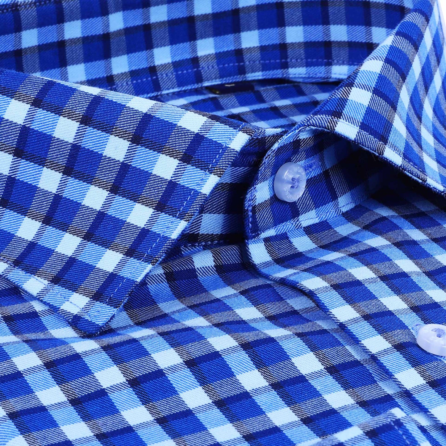 Blue Bold Twill Checks Twill Yarn Dyed Shirt
