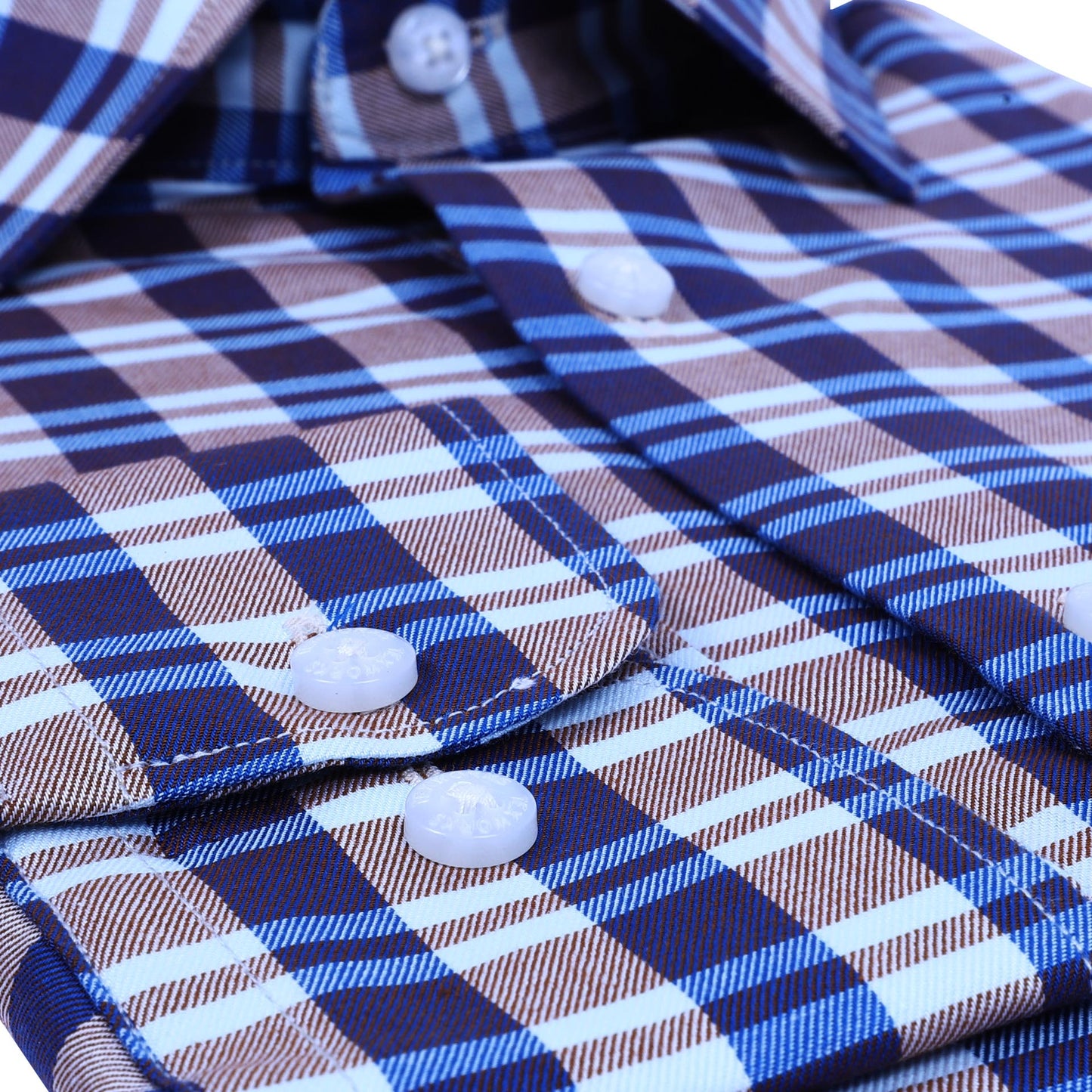 Blue Bold Twill Checks Twill Yarn Dyed Shirt