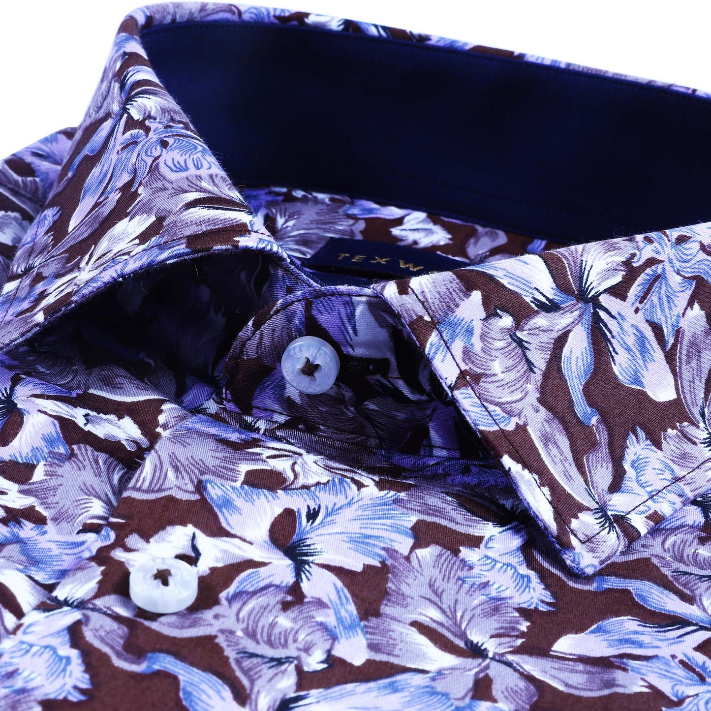 Brown Floral Satin Printed Shirt