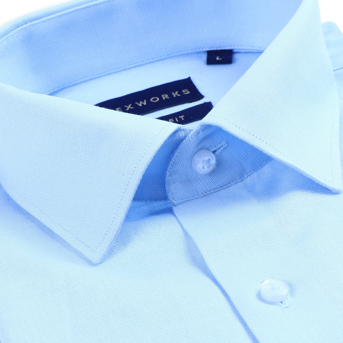 Sky Blue Cotton Linen Solid Poplin Plain Shirts