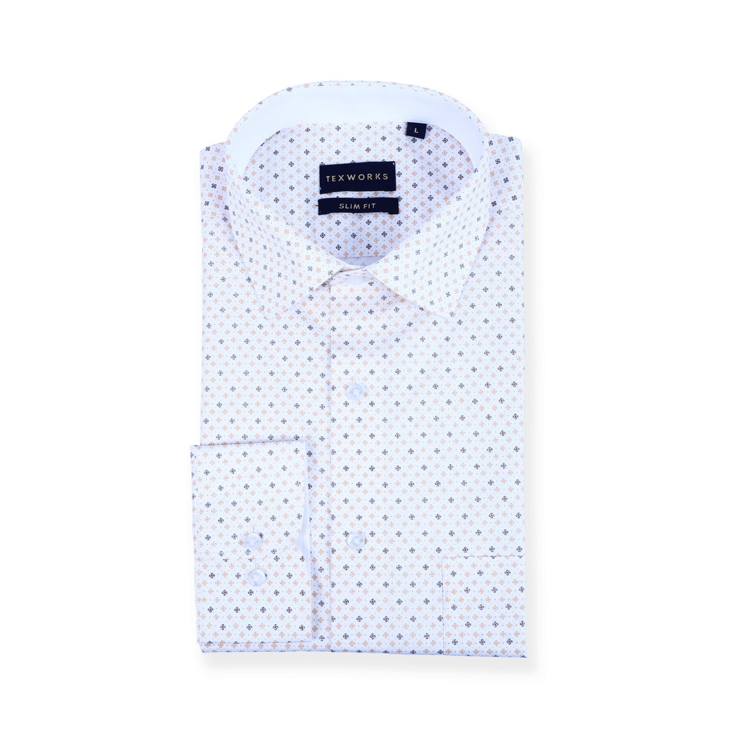 White  Geometric Poplin Printed Shirt