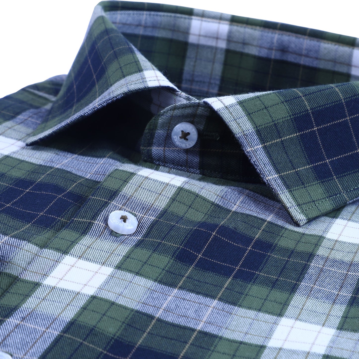 Olive Green  Bold Twill Checks Twill Yarn Dyed Shirt
