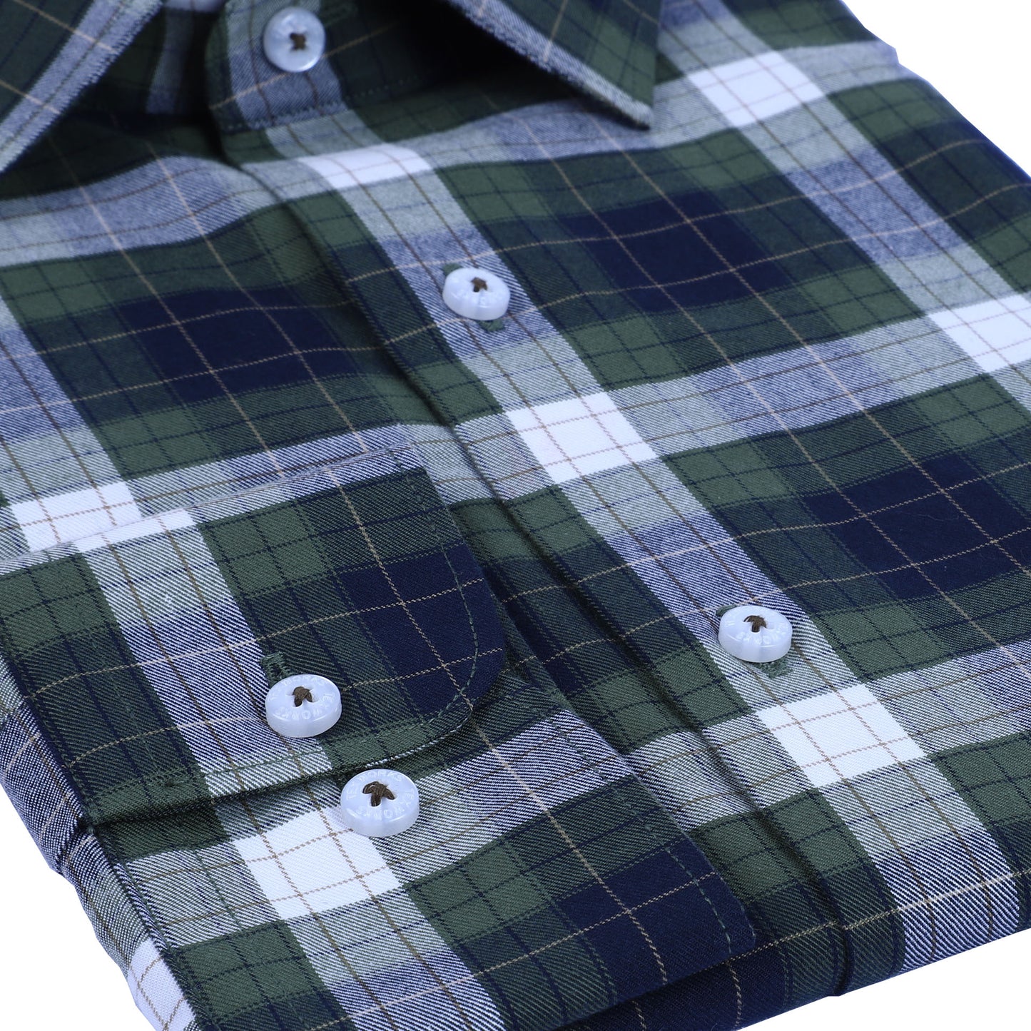 Olive Green  Bold Twill Checks Twill Yarn Dyed Shirt