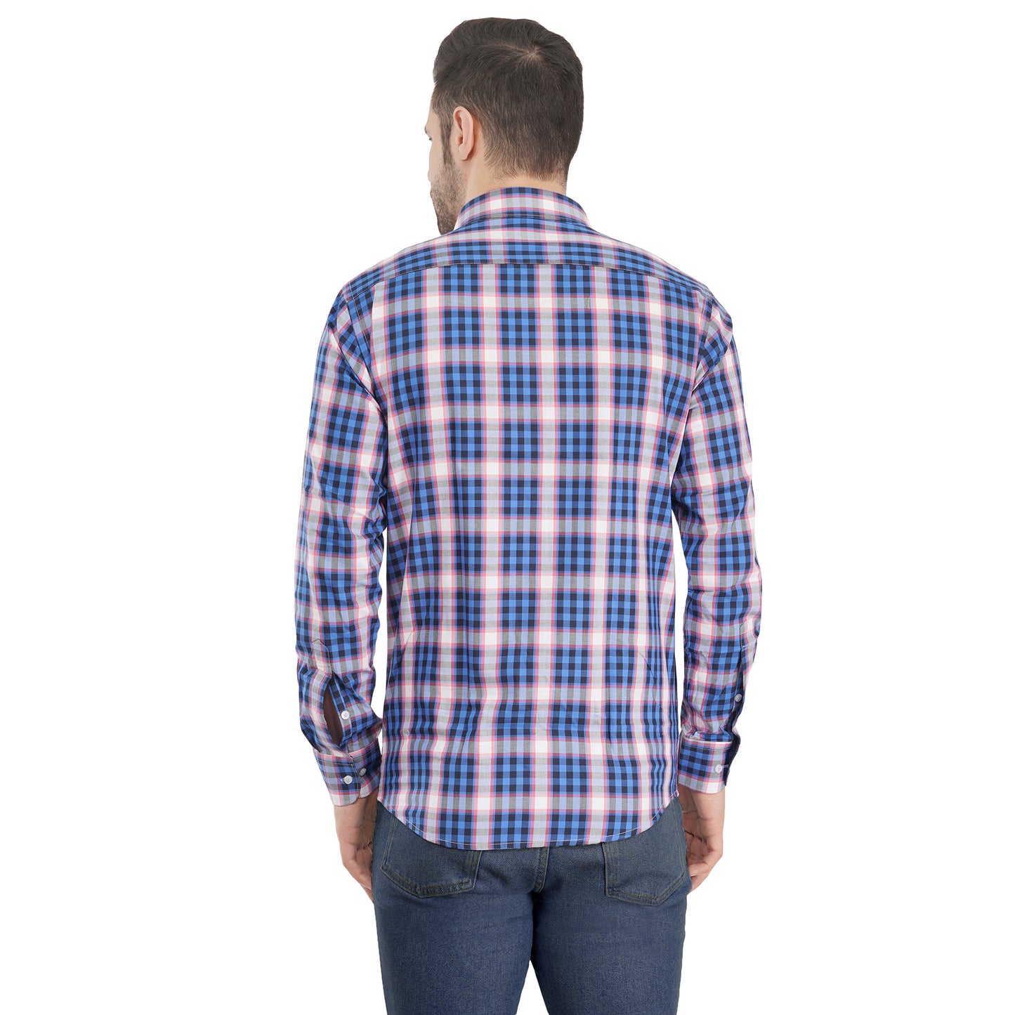 Blue Bold Twill Checks Twill Yarn Dyed Shirt