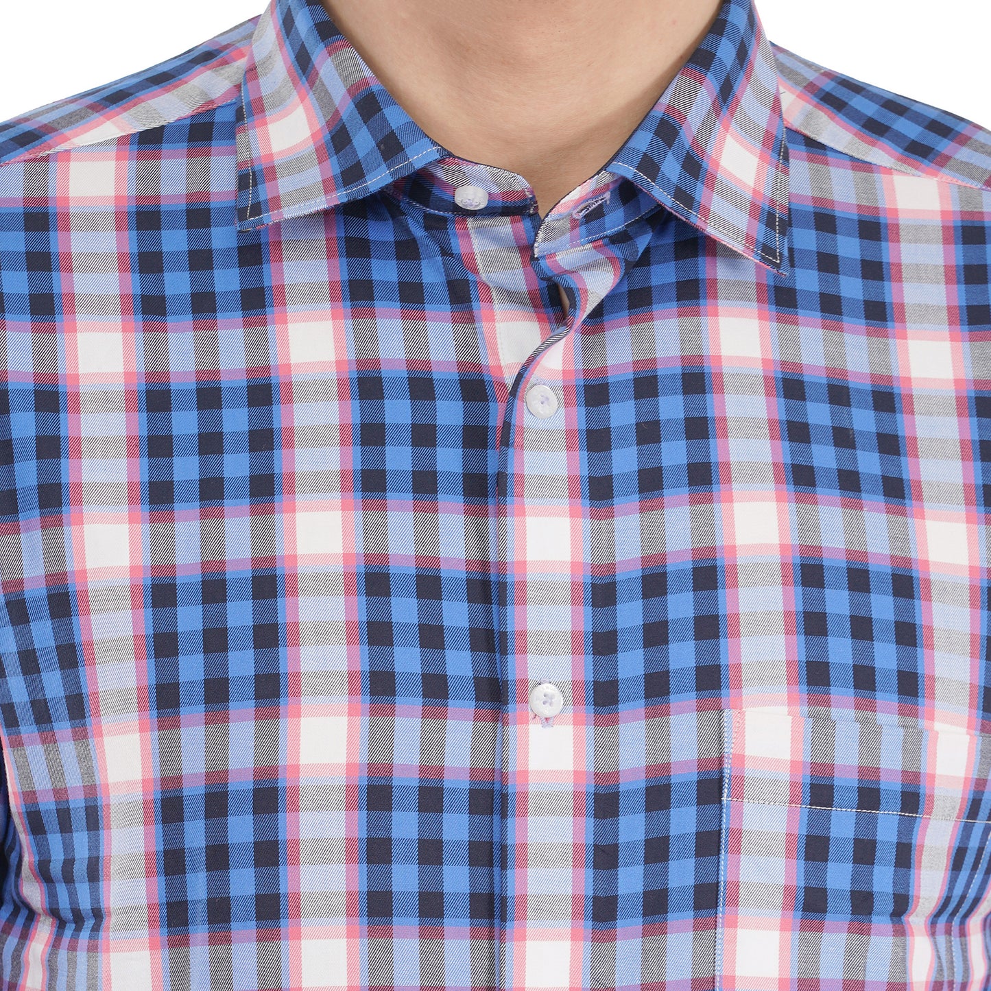 Blue Bold Twill Checks Twill Yarn Dyed Shirt