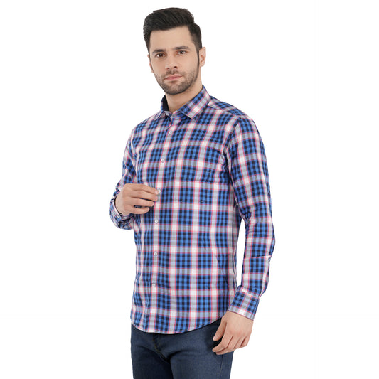 Blue Bold Twill Checks Twill Yarn Dyed Shirt