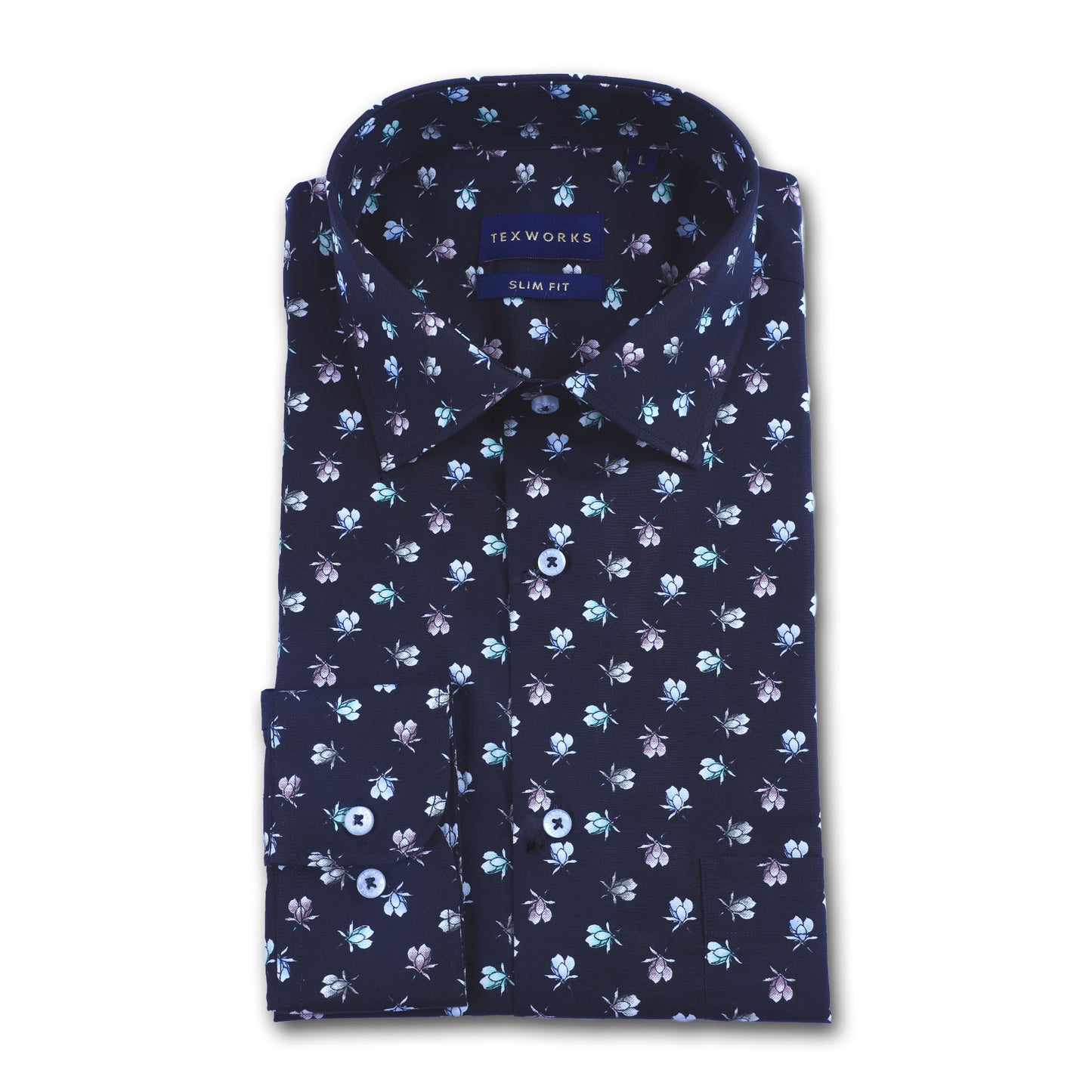 Black Floral Poplin Printed Shirt