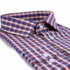 Orange Bold Twill Checks Yarn Dyed Shirt