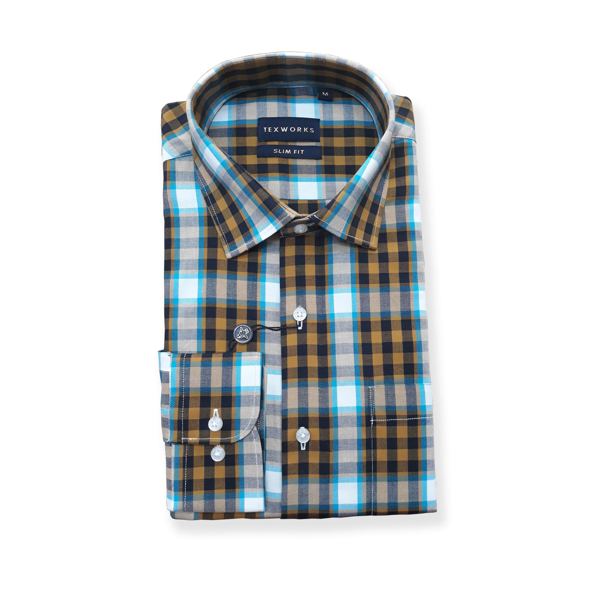 Brown Bold Twill Checks Twill Yarn Dyed Shirt - Texworks